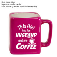 This Girl Loves Her Husband And Her Coffee - Engraved Square Mug - Engraved Square Mug