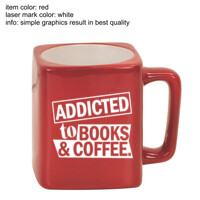Addicted To Books & Coffee - Engraved Square Mug - Engraved Square Mug