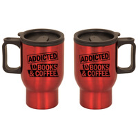 Addicted To Books & Coffee - Engraved Square Mug